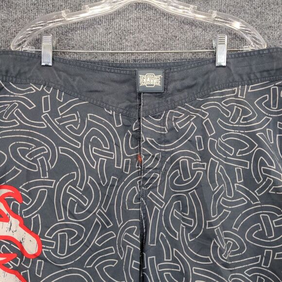 MMA Elite Athletic Shorts Mens Size XL Gray Geometric Dragon Pattern - Picture 6 of 15